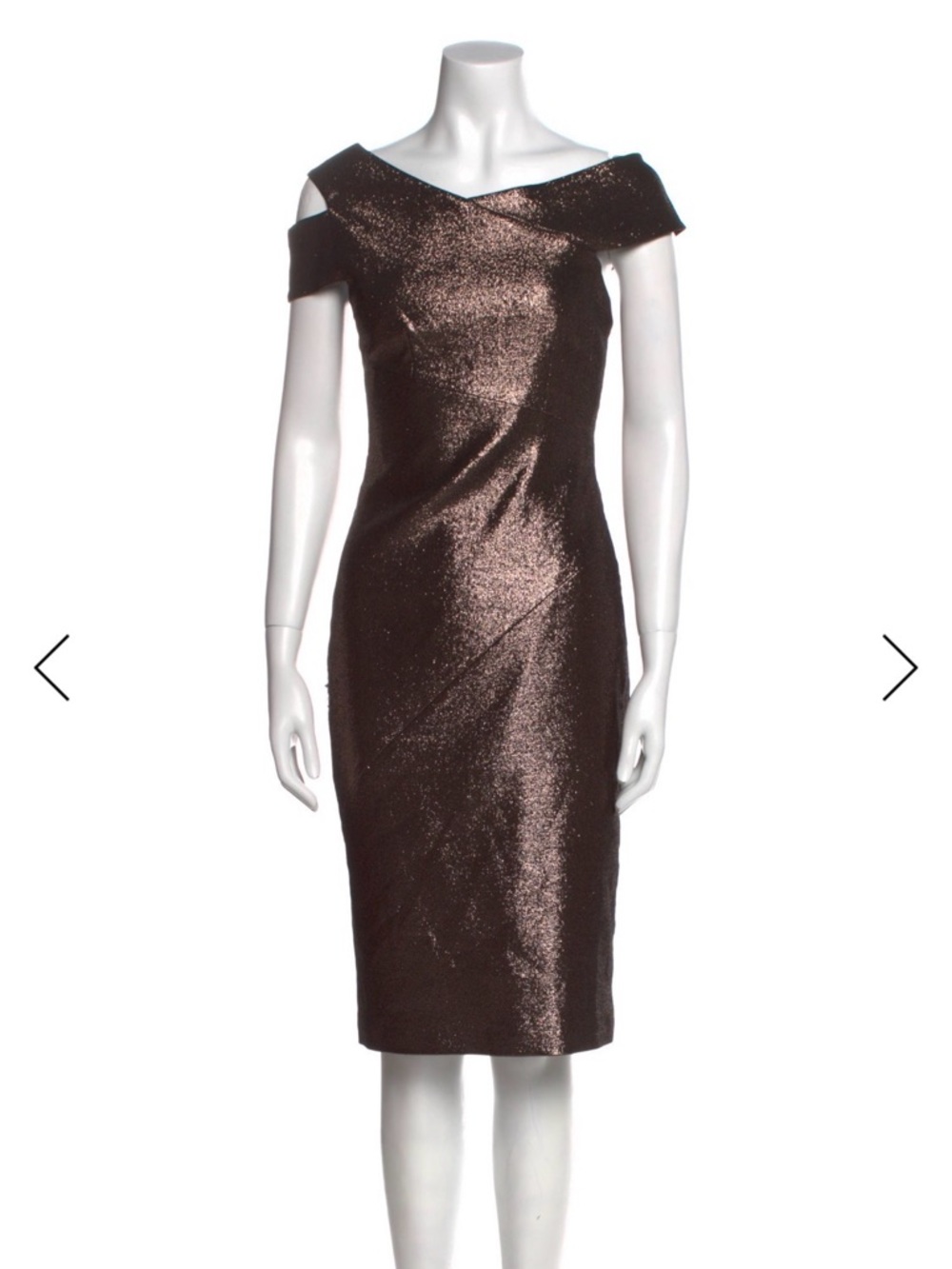 Ted Baker London Metallic Brown One-Shoulder Sheath Dress/ MAKE YOUR OFFER!